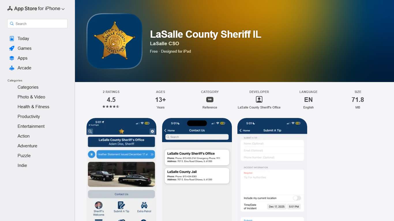 ‎LaSalle County Sheriff IL App - App Store