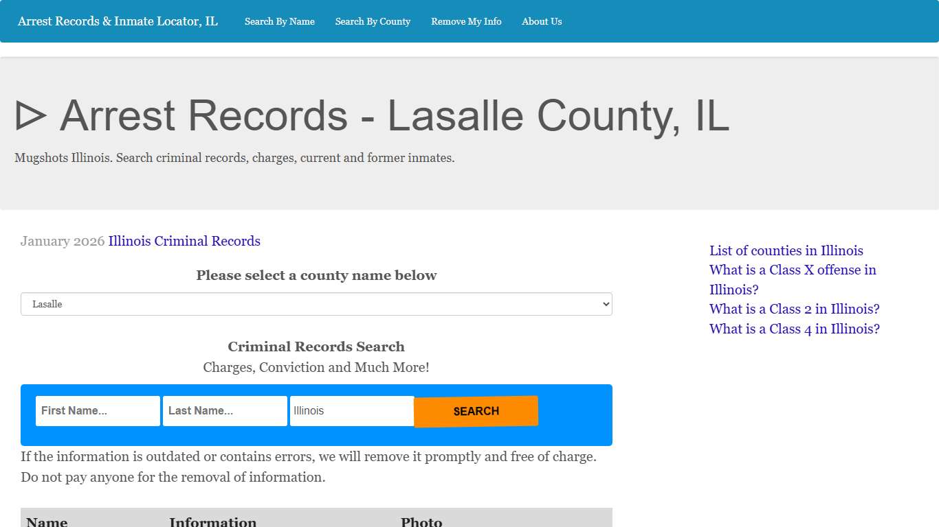 ᐅ Arrest Records - Lasalle County, IL